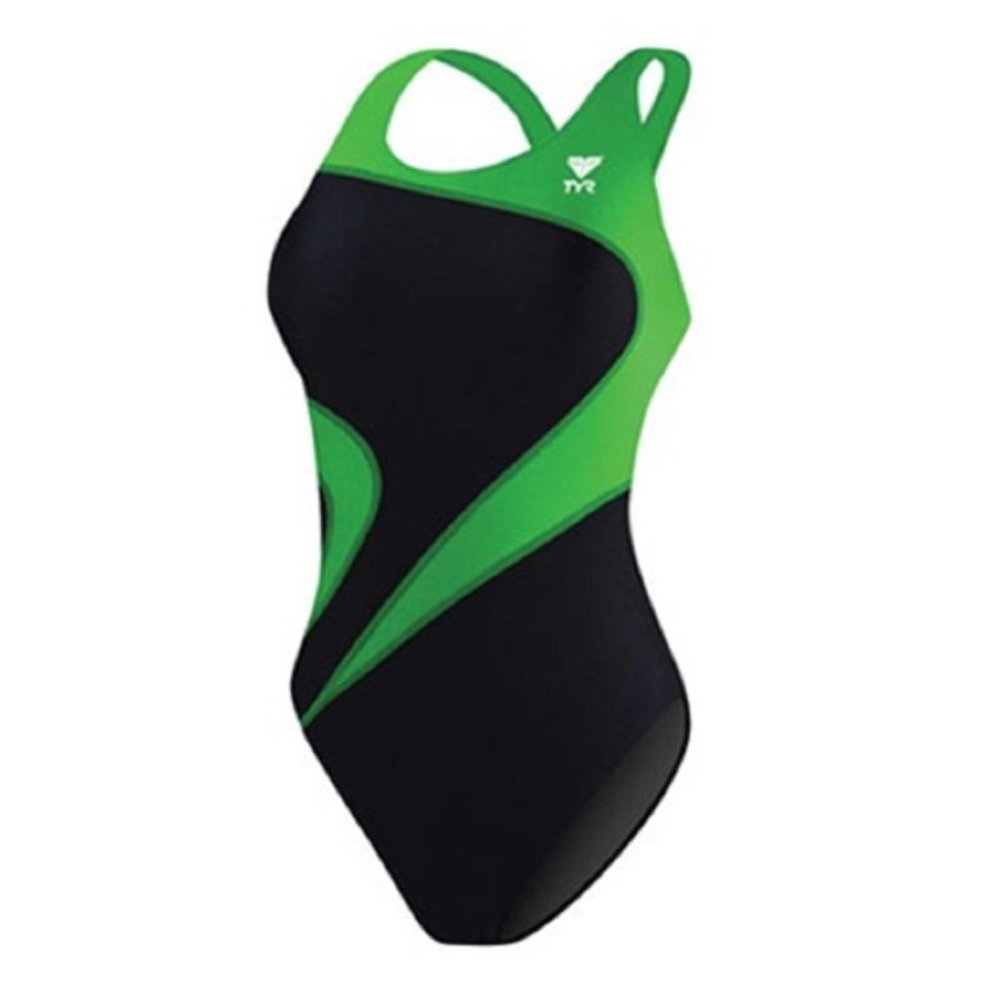 TYR Alliance T-Splice Female Black/Green Size 40